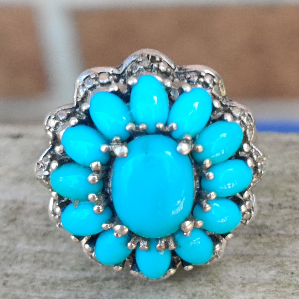 Sterling Silver Sleeping Beauty Turquoise Ring - Picture 3 of 8